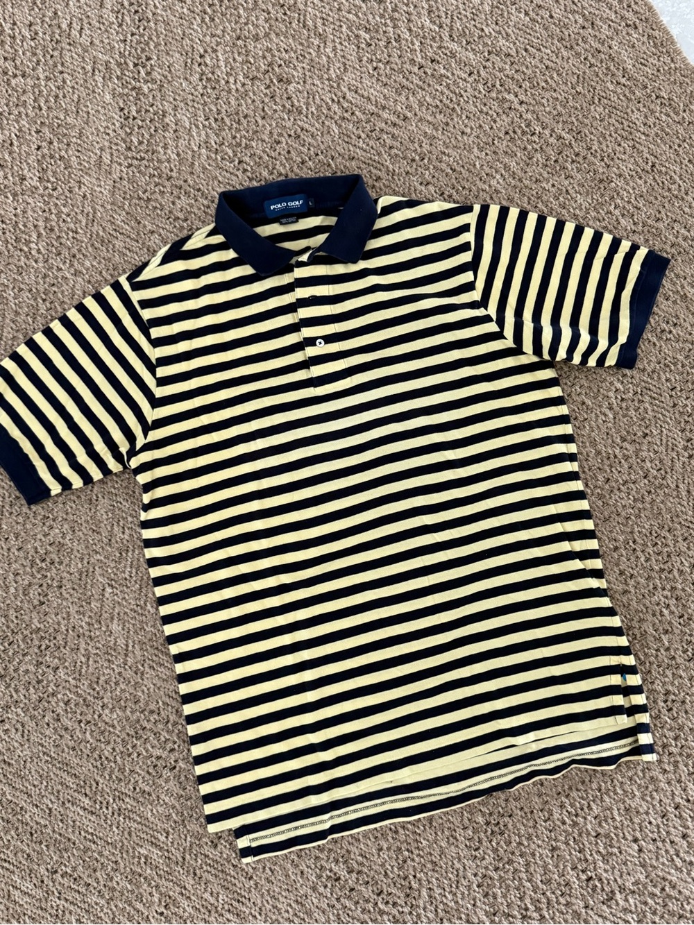Polo by Ralph Lauren Navy & Yellow Striped Polo